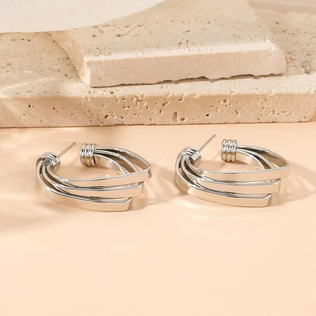 Popular simple earrings temperament high sense versatile earrings design sense jewelry