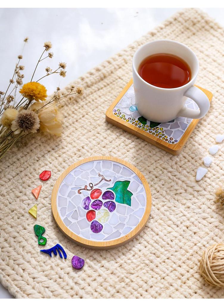 Mosaic Coaster DIY Kit: Fruit Series for Parent-Child Art Projects