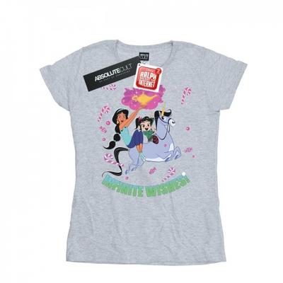 Camiseta feminina/senhora Wreck It Ralph Jasmine e Vanellope de algodão