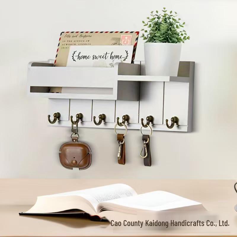 Modern Minimalist Solid Wood Wall-Mounted Entryway Key Shelf