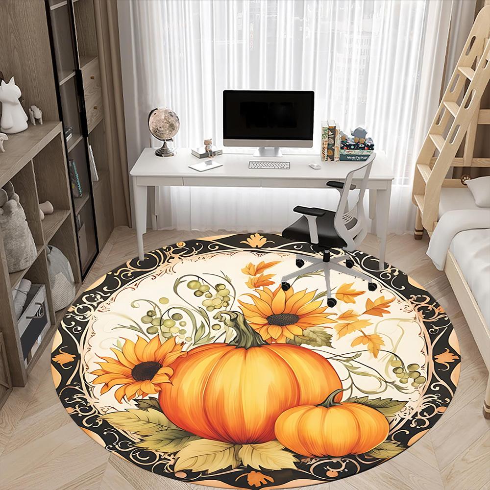 1PC Autumnal Decor Chair Carpet for Office, Indoor Non-Slip Washable Carpet, Soft Comfortable Mat For Office Room yy250930136