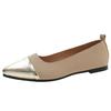 French pointed head color matching light mouth single shoes female 2025 spring and autumn new fairy style gentle and versatile flat shoes beige