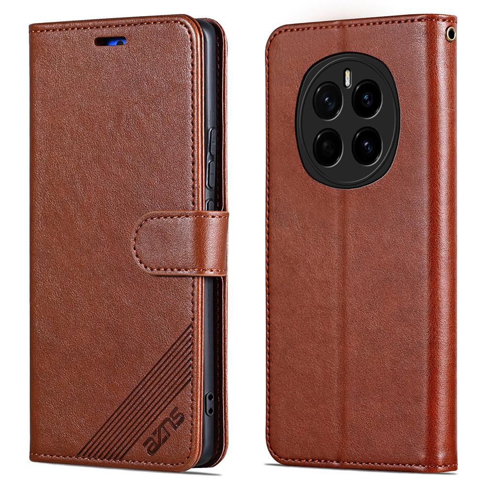 

For Honor Magic7 5G Case Anti-Scratch PU Leather Stand Wallet Phone Cover Brown