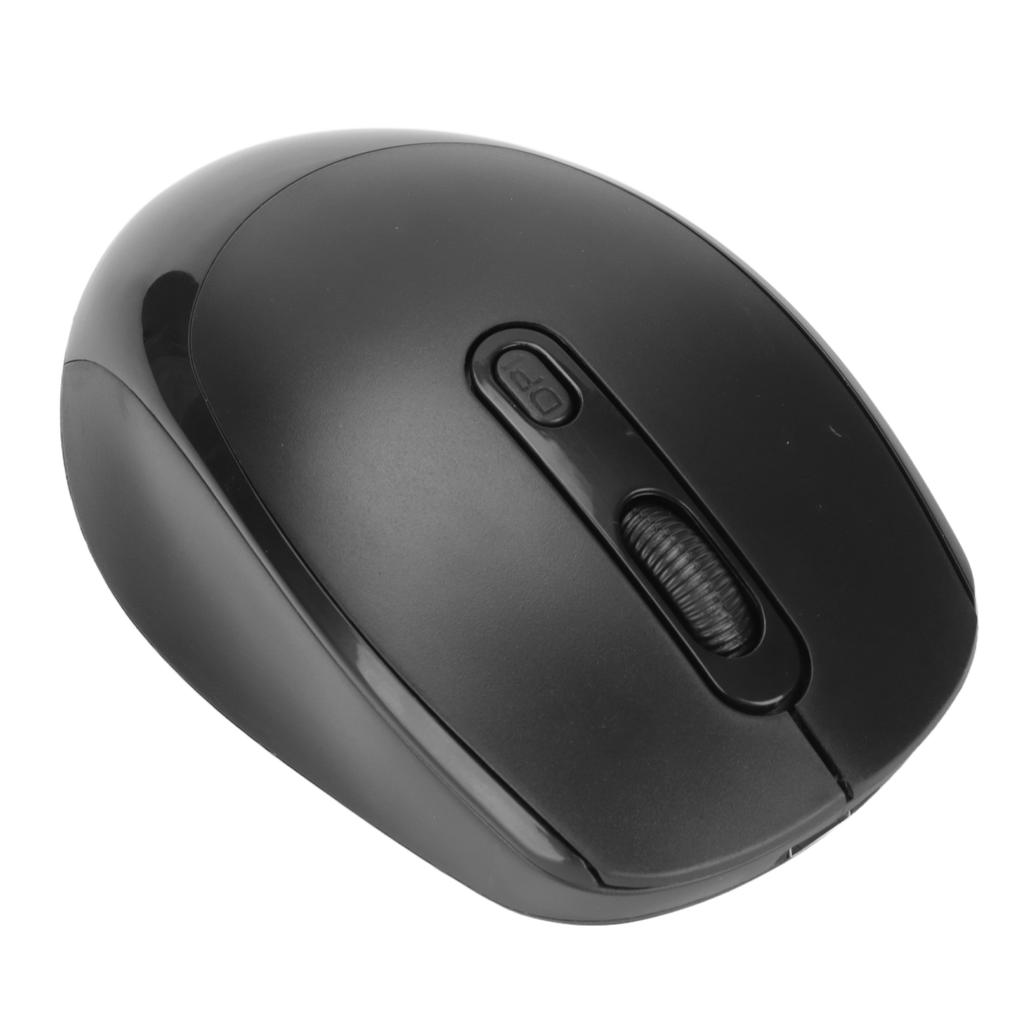 Wireless Mechanical Mouse Ergonomic Design 3 Level Adjustable DPI 1600DPI 2.4G USB Rechargeable MouseBlack