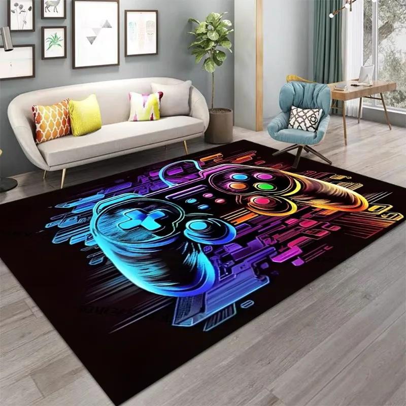 Gaming for Boys Room Gamer Casual Carpet with Controller Design Rug for Game Room Bedroom Decor Non-slip Machine Washab Mat