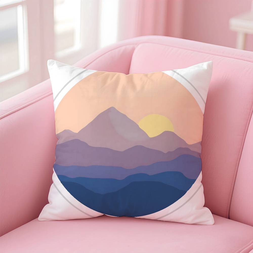 Classic Sunrise Cartoon Pillow Case Pattern Printing Pillowcase Living Room Sofa Cushion Cover Bedroom Room Decor