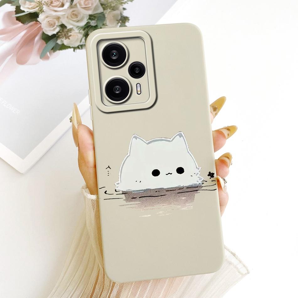For Xiaomi Redmi Note 12 Turbo Cute Cat Flower Cartoon Phone Case For Redmi Note12 Turbo Shockproof Soft Silicone Bumpers