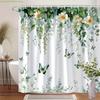 1pc Elegant Floral Butterfly Shower Curtain Multiple Plant Design Perfect Bathroom Decorative Bathroom Shower Curtain