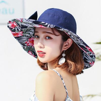 UV Protection Floral Collapsible Sunhat Double Side Wear Fisherman Hats Sun Protection Cap  Holiday