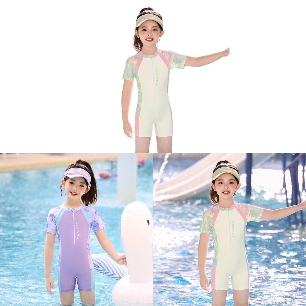 Childrens Swimsuit Girls Onepiece Hot Spring Swimwear With Chest Padding For Water Sports
