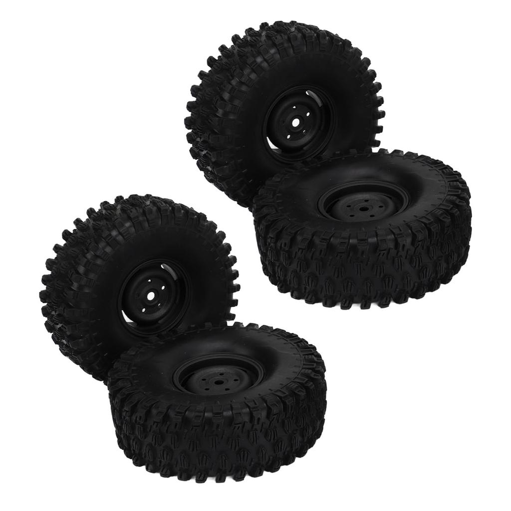 4PCS RC Wheel Set 1.9 Inch 120mm Diameter Plastic Tires for 1 10 Scale RC Off Road Car Black