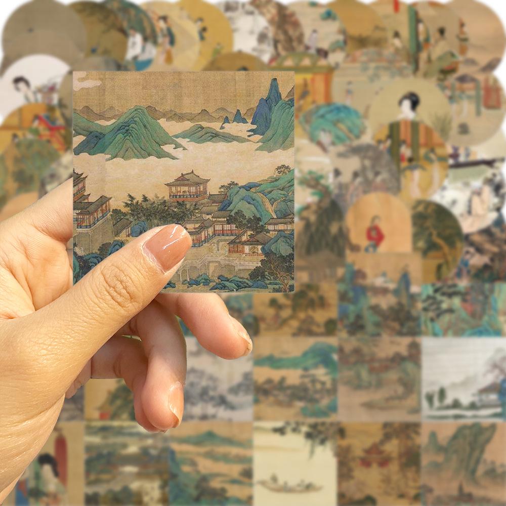 50 Pictures of Ancient Style Characters Graffiti Stickers Decorate Guitar Notebook Suitcase DIY Waterproof
