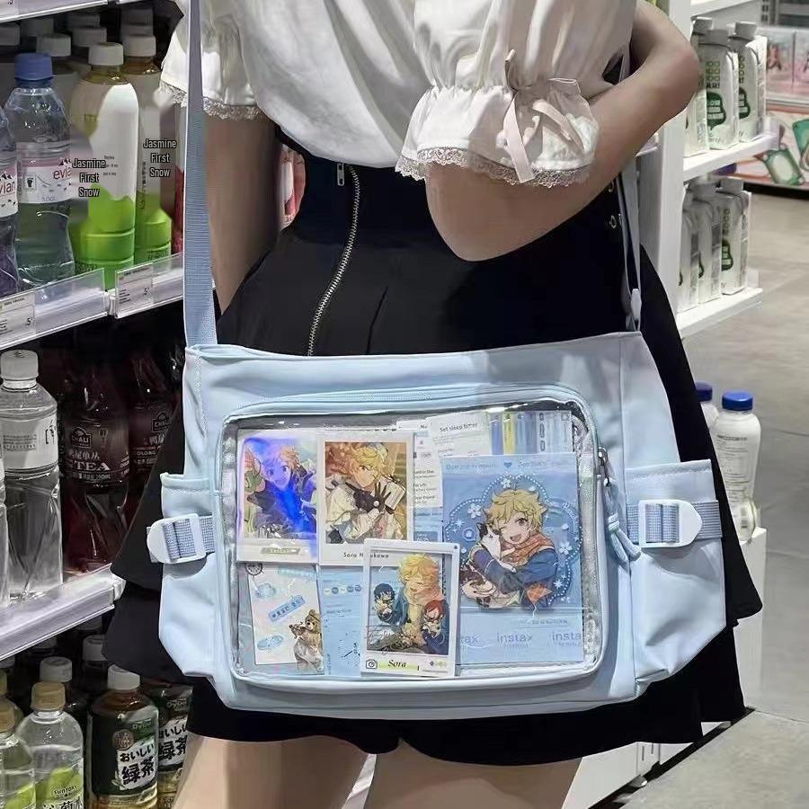 New Japanese Versatile Ita Bag: Large Capacity, Transparent Badge Shoulder Bag for Women