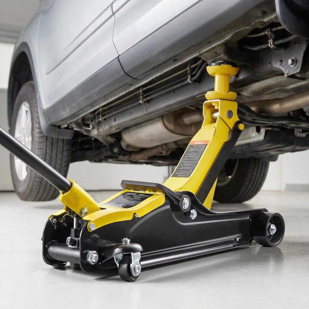 Low Profile Floor Jack, 2.5 Ton Capacity, Steel Racing Floor Jack with Single Piston Quick Lift Pump & Raised Saddle, Hydraulic Trolley Car Lift for