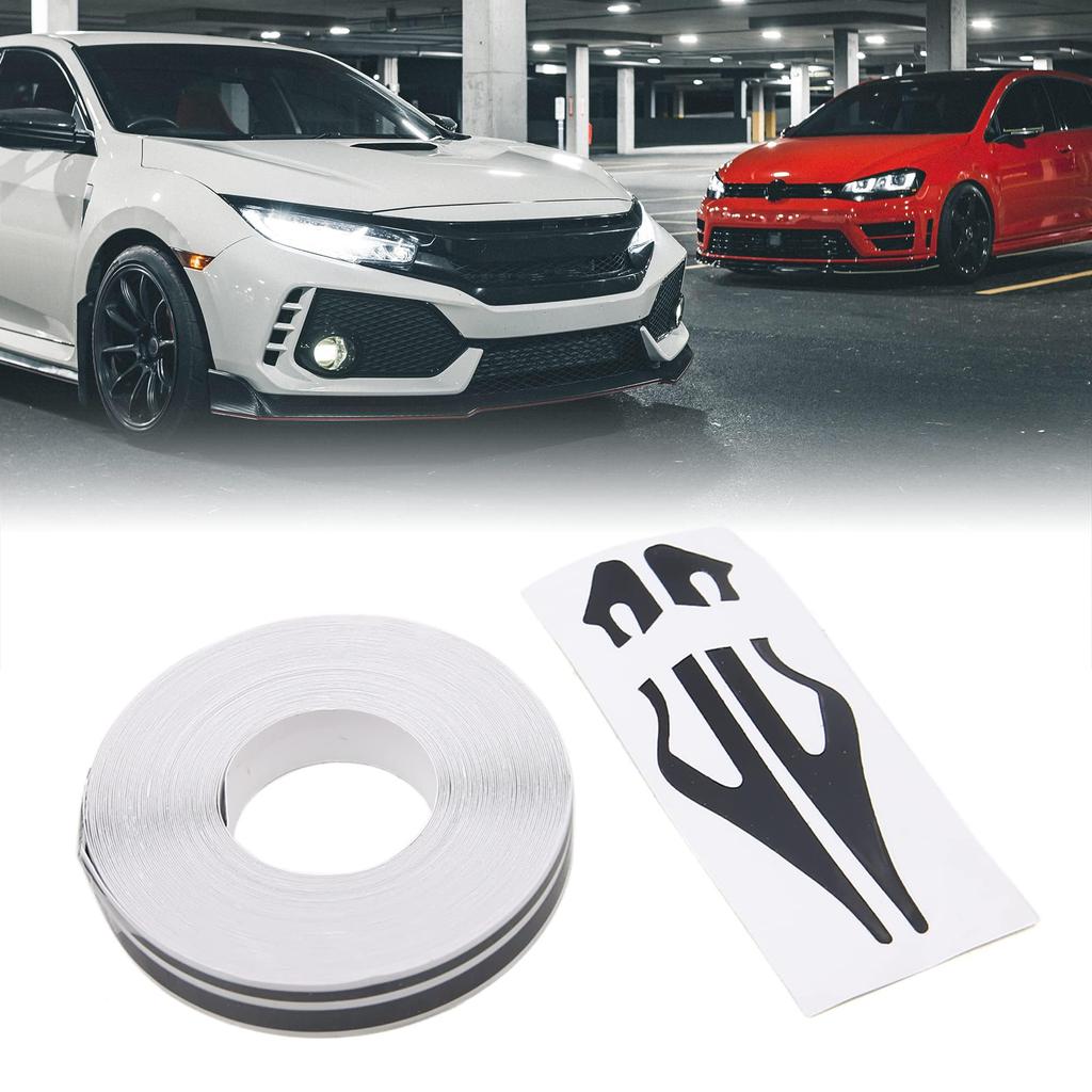 Kyonuza Autoaufkleber Autoklebeband Vinylaufkleber Wasserdichtes Klebeband DIY-Aufkleber 12mm Weiß