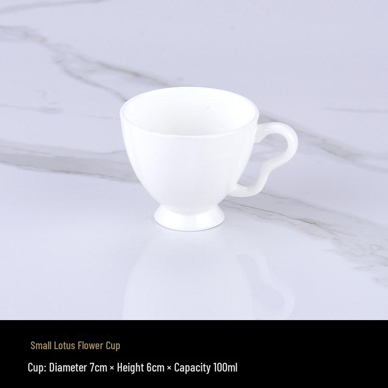 Luxurious Bone China Gold Rim Coffee Cup & Saucer Set - Pure White Ceramic English Style for Hotels and European Coffee Service