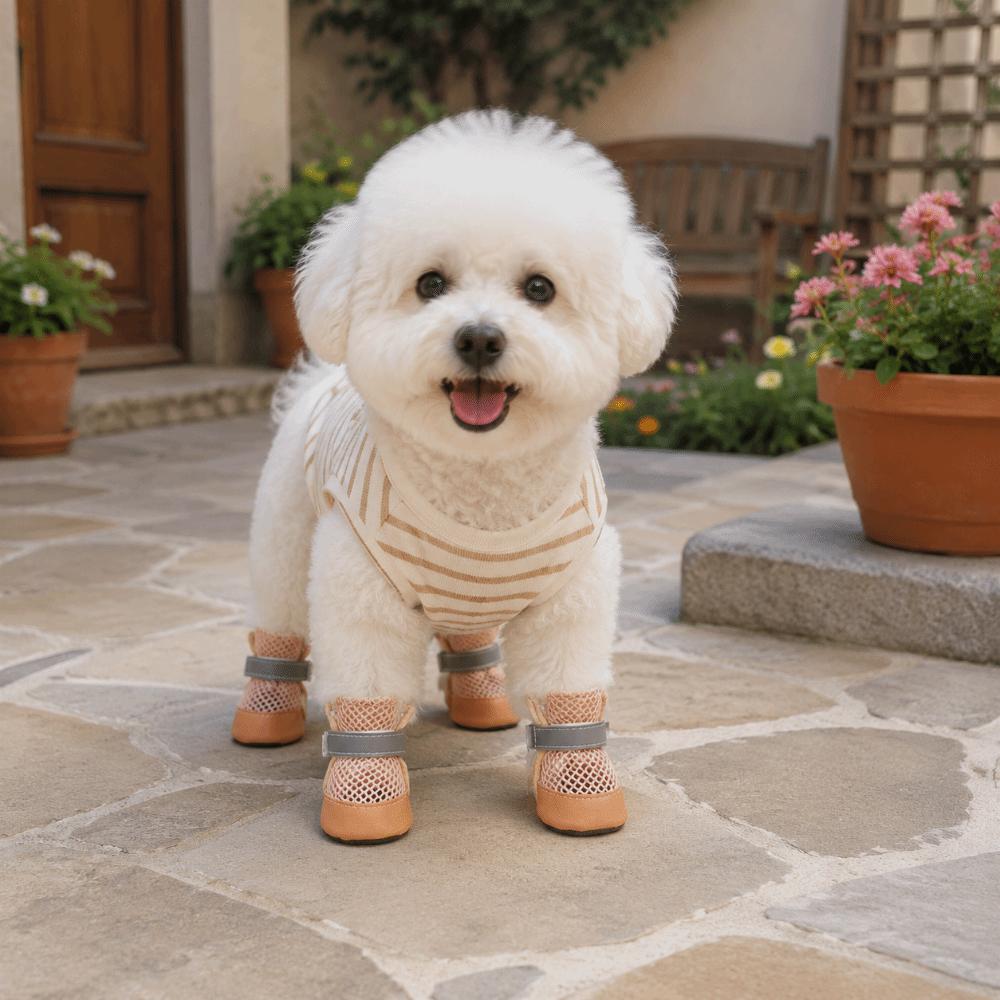 4PCS/SET Wear-Resistant Dog Sneakers Breathable Pet Footwear Dog Boots Dog Foot Covers  Training