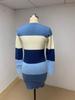 2024 Autumn/Winter Casual Patchwork Color Block Knit Sweater Dress