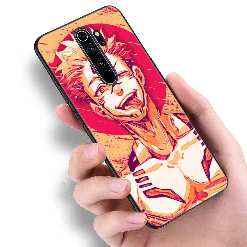 Anime Jujutsu Kaisen Ryomen Sukuna Phone Case For Xiaomi Redmi Note 11 10 9 8 Pro 11T 10T 10S 9S 8T 9 9A 9C 9T Black Soft Cover