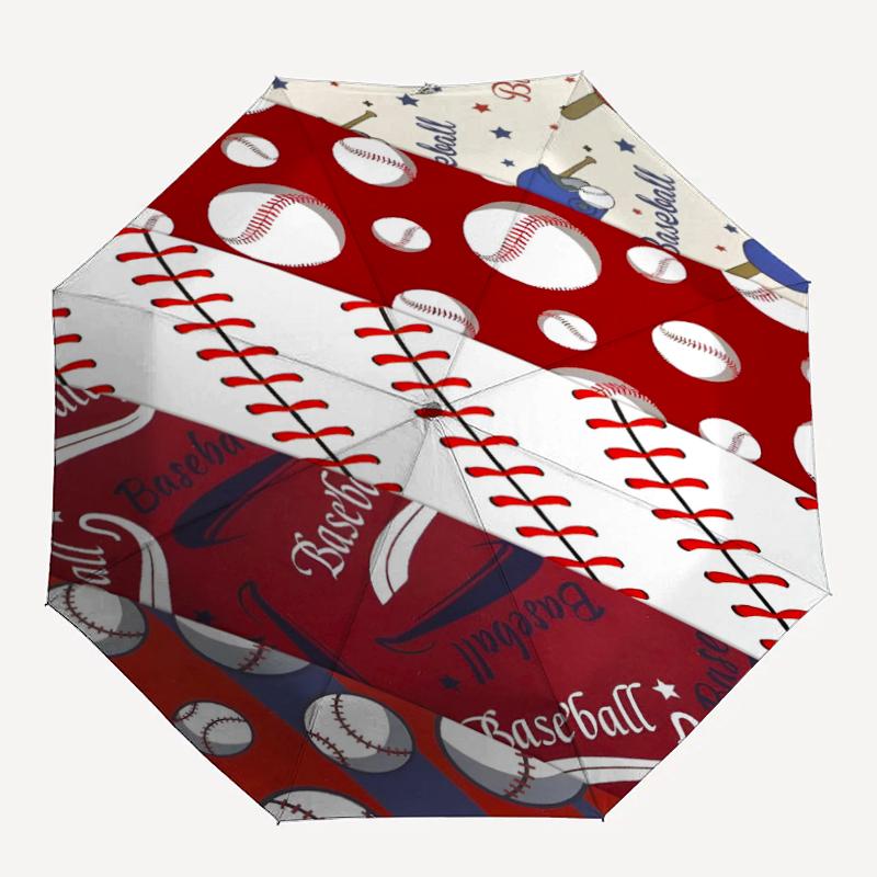 Baseball Theme Automatic Umbrella, Lightweight & Portable, 8 Rib, Perfect for Outdoor Travel, Birthdays, Christmas, Gifts.