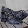 Women's shoes 20 autumn and winter thick heel large size belt short single boots women
