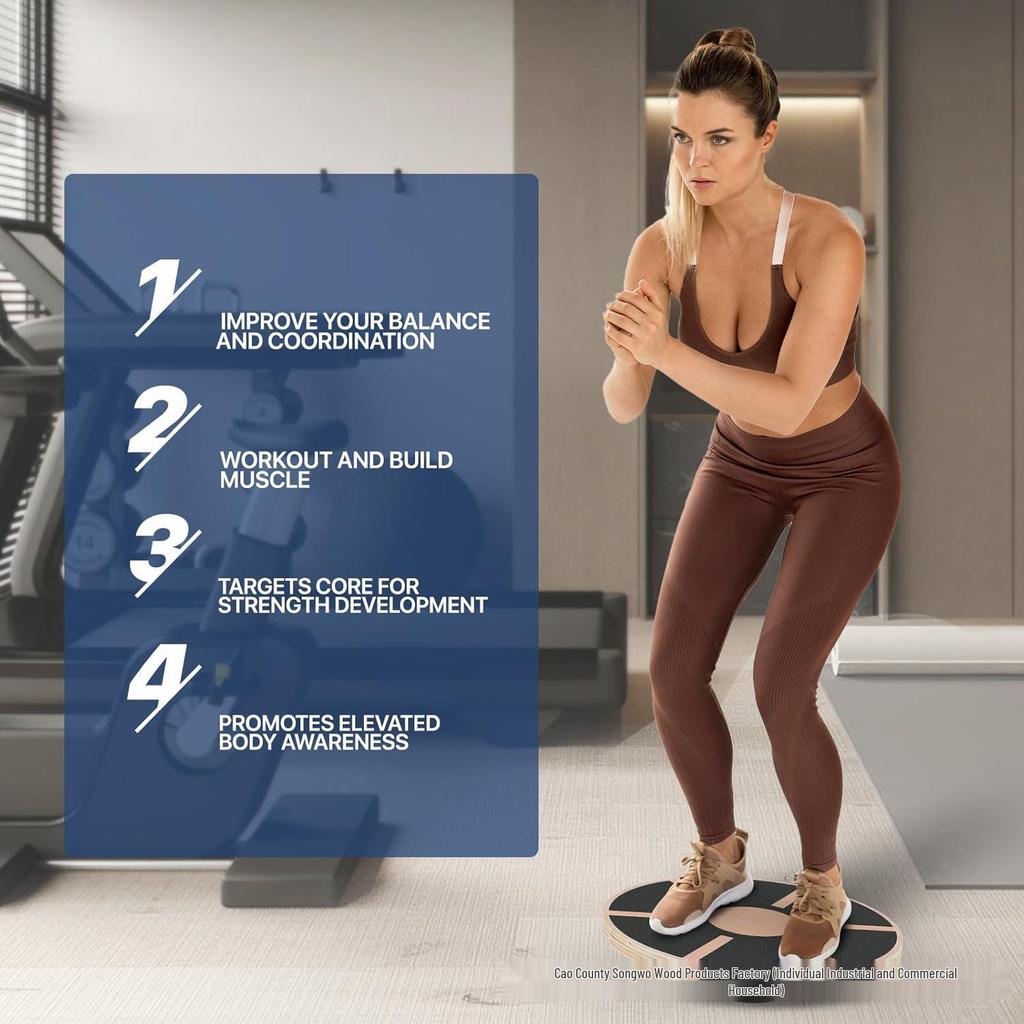 In-Stock Cross-Border Non-Slip Balance Board for Kids & Adults - Wooden Yoga Trainer