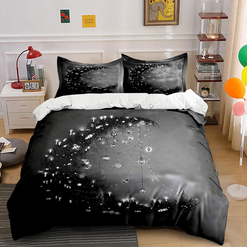 Moonlight Hanging Decorative Lights Soft Comfortable Duvet Cover Bedding Set Included 1*Duvet Cover & 2*Pillowcases, Gift