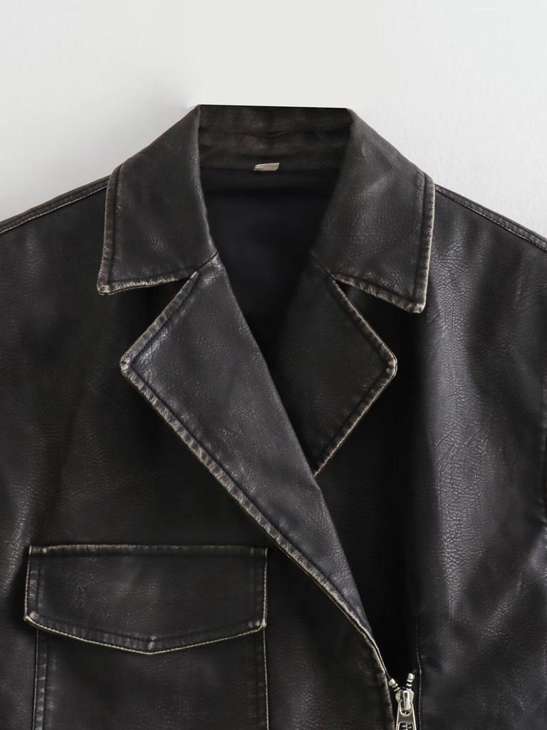 Europäische & Amerikanische Damen Distressed PU Lederweste - Vielseitiges Modestück