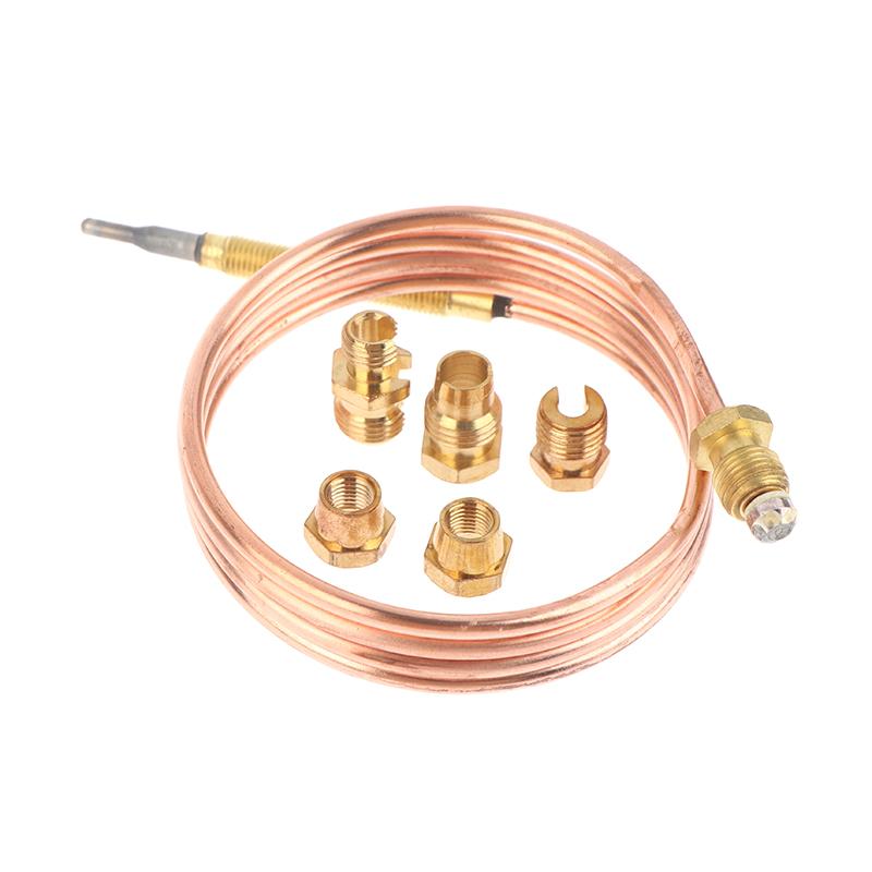 90Cm Universal 3.0Mv Gas Stove Thermocouple With 5 Nuts Heating Gas Burner Replacement Thermocouple Adaptor Gas Stove Parts