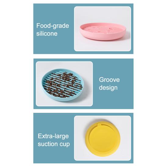 Silicone Dog Slow Feeder Bowl with Suction Cup Anti-Choking Non-Slip Puzzle Food Bowl for Dogs Cats Boredom Anxiety Relief