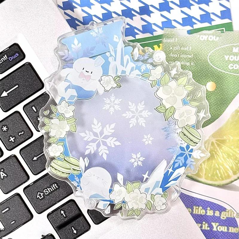 58mm Badge Brick Baji Display Stand Colorful Acrylic Badge Holder Anime Card Display Desktop Ornaments (No Badge, No Card)