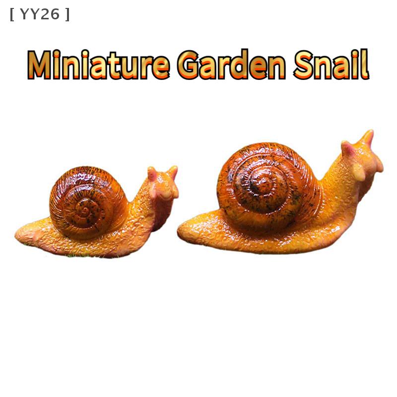 1/2Pcs Resin Snail Figurines Garden Miniature Ornaments DIY Terrarium Fairy Garden Accessories, Aquarium Landscape Decor