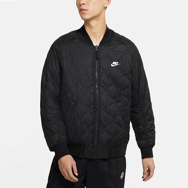 Nike Sportswear Heritage Essentials Solid Logo Print Reversible Cotton Jacket Men Jacket Black CZ9999-011
