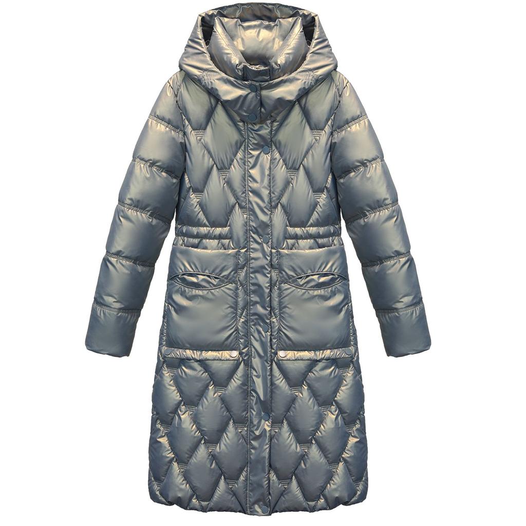 Buzunar mare, cu glugă, cu șnur, rezistentă la vânt, de lungime medie, din bumbac, haină pufă, îmbrăcăminte de iarnă