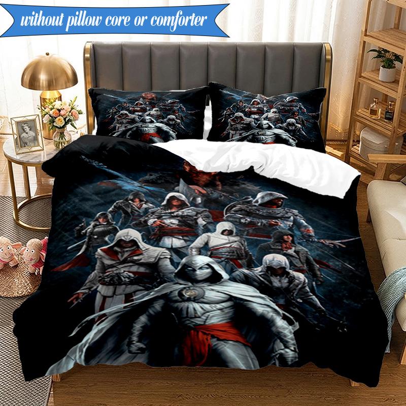 Assass Warrior 3pcs K-pop Music Group Bedding set,Ideal for Bedroom, Dormitory,Including Duvet Cover And 2pcs Pillowcases,Fan Gifts