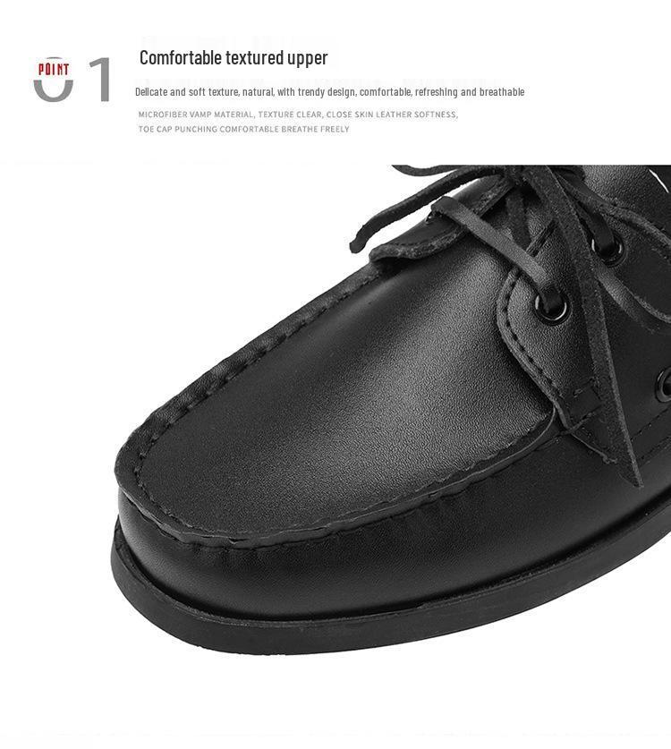 New Men's Non-Slip Leather Driving Loafers - Soft Sole Casual Sailing Shoes