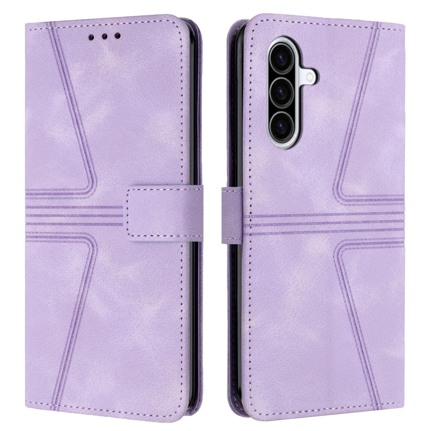 

For Samsung Galaxy A37 5G Case Triangle Imprinted Anti-Scratch PU Leather Phone Wallet Cover