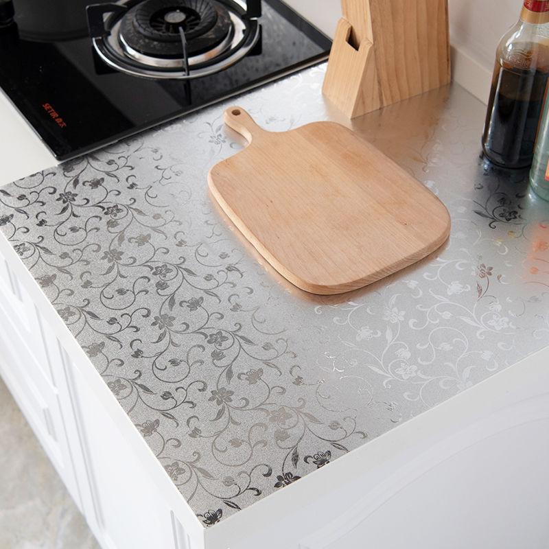 Aluminiumfolie Papier Küche Ölbeständige Folie Herd Wasserdicht Feuchtigkeitsbeständig Selbstklebende Tapete Arbeitsplatte Schrank Renovierung Fliesenaufkleber