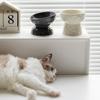 Slanted/Flat Mouth Pet High Foot Bowl Ceramic Dog Food Feeding Basin Cat Bowl  Neck Protection