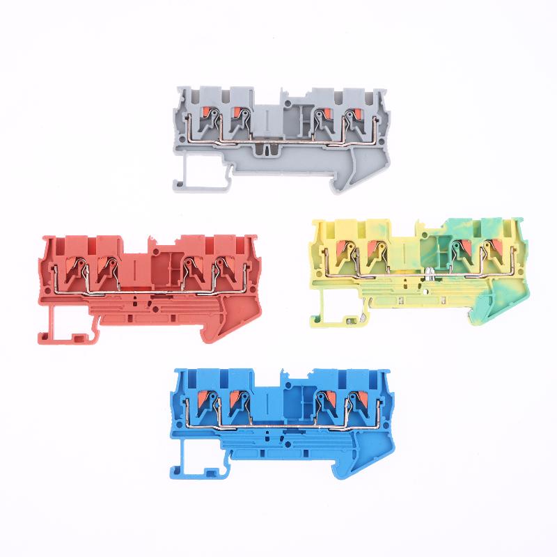 5Pcs Pt2.5 Quattro Push-In Termin Spring Plug Cable Screwless Electrical Connector Two-In, Two-Out Quick-Connect Terminal Block