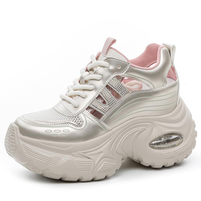 Inner Height Increase New Breathable Dad Shoes Platform Mesh Small Sports and Leisure Shoes