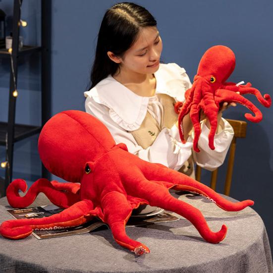 Octopus Plush Toy Realistic Red Giant Stuffed Animal Soft Octopus Creeping Toy Deep