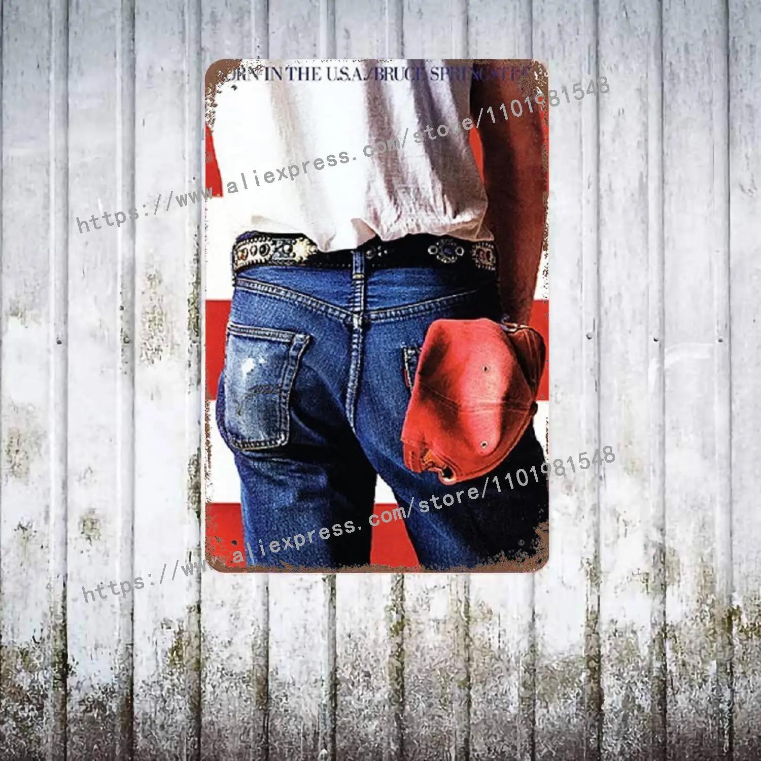 

Брюс Спрінгстін Металевий Декор Постер Вінтажний Жестяний Знак Металевий Знак Декоративна Табличка для Пабу Бару Чоловічої Кімнати Клубу Настінна Декорація 20x30cm（7.8x11.8inch）