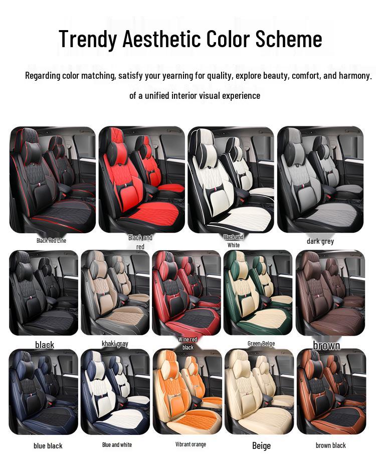 Universal Nappa Leather Car Seat Cushion Set: All-Season, Full Surround, Five-Seat Cover