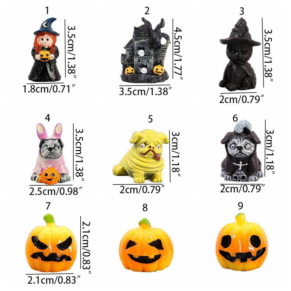 3D Halloween Small Ornament Mini Resin Halloween Ornament  Crystal Ball Accessories