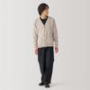 MUJI Washable Wool Size Size Small Men's Mid-Gauge V-Neck Cardigan, Oatmeal, AA0PHA4A, Men's