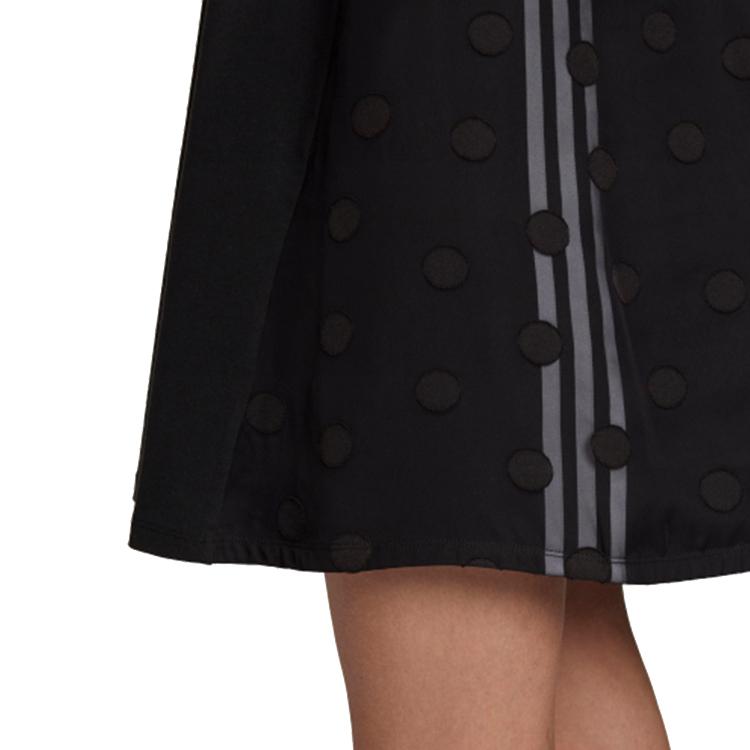 Adidas Originals Bellista Dress Logo Crew Neck Casual Breathable Short Sleeve Dress Women dresses Black GJ6564