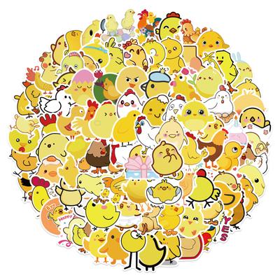 100 Cartoon Little Yellow Chicken Graffiti Stickers Personalized Decorative Motorcycle Suitcase Waterproof Stickers
