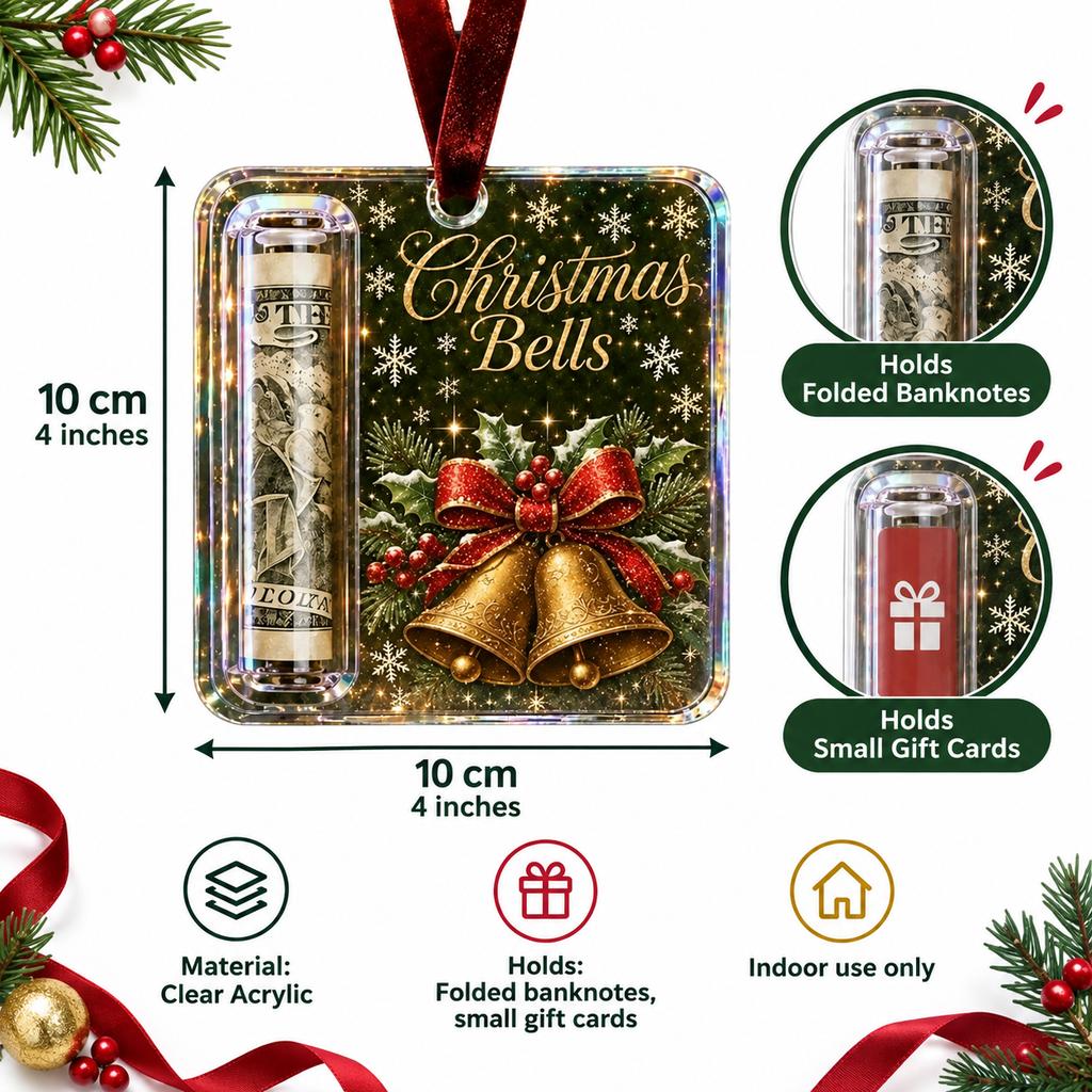 Snowman Christmas Cash Holder Hanging Ornament-Bell