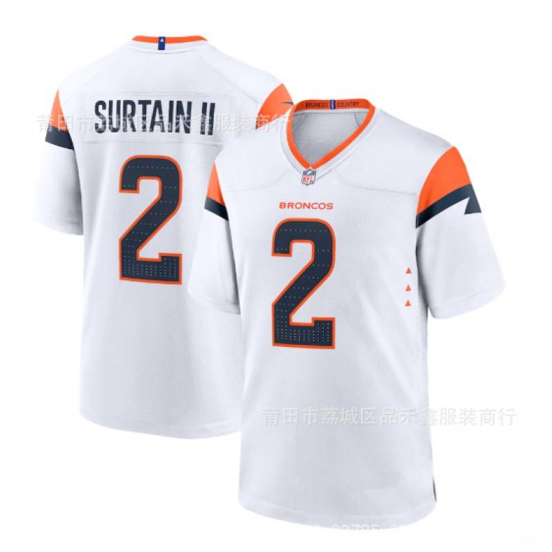 Denver Broncos NFL Football Jersey Surtain II Bo Nix Fan Apparel Cotton Team Sports Uniform Men Women